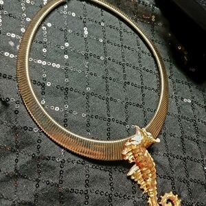 Gold Seahorse Pendant Necklace